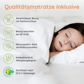 Kids Collective Kindermatratze SMART, Babymatratze mit abnehmbarem Bezug, waschbar bei 60°C, Kids Collective, 6 cm hoch, (Hergestellt in der EU), für Babybett oder Gitterbett, 120x60 cm, 6cm hoch, eco5 zertifiziert 60 cm x 120 cm x 6 cm