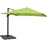 Mendler Gastronomie-Ampelschirm HWC-A96 300 x 300 cm grün inkl. Ständer drehbar