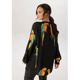 aniston plus Longbluse mit Papageien Druck Schwarz 48
