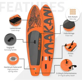 ECD Germany SUP Board Makani 320 x 80 x 15 cm orange