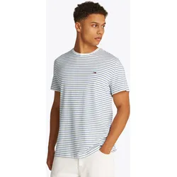 Tommy Jeans Rundhalsshirt »TJM SLIM STRIPE TEE« TOMMY JEANS Ecru / Tempo Blue L