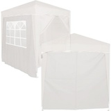 Defactoshop Pavillonseitenteil 2X Seitenteile für 2x2 m mit Seitenwand oder 300x180cm für 3x3 m, Passen für Pavillon 2x2m, 3x3m oder 3x6m weiß 200 cm