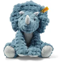 Steiff 087806 - Dixi Triceratops, sitzend, petrol/grau, Dino, Plüsch, 28 cm