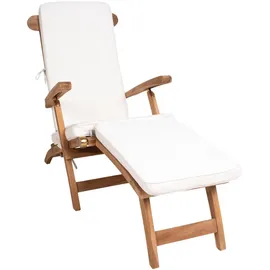 VCM ebuy24 Sitzkissen für Liegestuhl Weiss.
