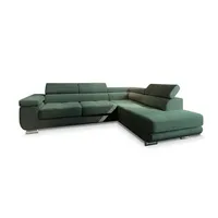 masseno Eckcouch Polyester mit Schlaffunktion 2-Sitzer Grün