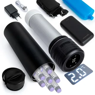 YOUSHARES Elektrisch Insulin Kühlbox, Insulin Kühltasche mit Akku, 2-20°C Temperaturregelung & Display Medikamenten Kühlbox für Reisen, TSA-zugelassen Insulin Pen Tasche mit Kühlakku & USB-Ladegerät