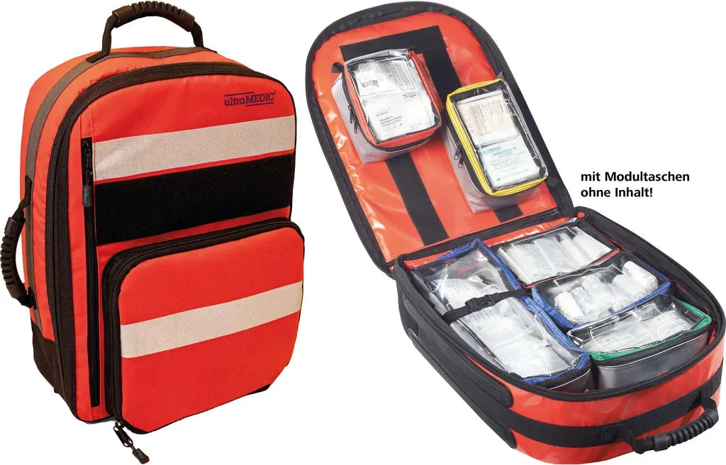 Rucksack RESCUE I / mit Modultaschen ohne Inhalt - rot