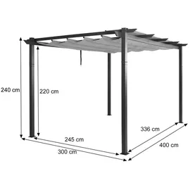 MCW Pergola 3 x 4 m grau