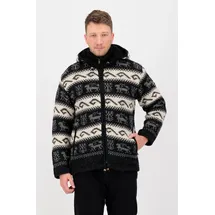 DEPROC activ Strickfleecejacke DEPROC ACTIVE "LHOTSE MEN", Herren, Gr. XL (54), grau, Obermaterial: 100% Wolle; Futter: 100% Polyester, casual, Langarm gerader Abschluss, Jacken, mit Kapuze und weichem Fleece gefüttert