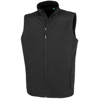Result Mens Recycled 2-Layer Printable Softshell Bodywarmer - black