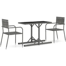 vidaXL Garten-Essgruppe 3-tlg. Grau