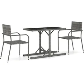 vidaXL Garten-Essgruppe 3-tlg. Grau