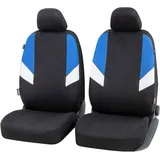 Walser Auto-Sitzbezug Cala 2 Vordersitzbezüge, Universal PKW-Sitzbezüge Polyester, Auto-Schonbezüge für Normalsitze, Autositzschoner schwarz-blau