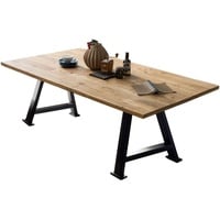 SIT Möbel Tisch aus Pinienholz | 240 x 100 cm | Platte 35 mm natur | A-Gestell Metall antikschwarz | B 240 x T 100 x H 76,5 cm | 15934-11 | Serie ...