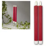 Star Trading Flamme Stripe LED Stabkerzen 25 cm rot 2 St.