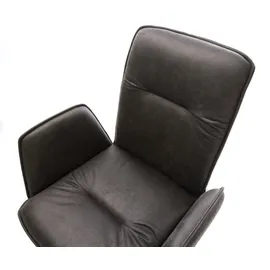 DeLife Polsterstuhl Vinja-Flex, Kreuzgestell konisch Edelstahl Mikrofaser Anthrazit Vintage grau 62 cm x 90 cm x 65 cm