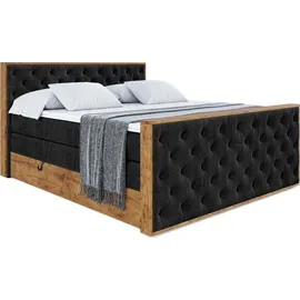 altdecor Boxspringbett 180 x 200 cm H3 Schwarz