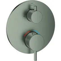 Grohe Atrio Thermostat-Wannenbatterie, integrierte 2-Wege-Umstellung, 24359MS0, Farbe: satin steel