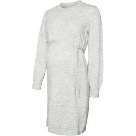 MAMA LICIOUS Umstandskleid "MLNEWANNE L/S ABK KNIT DRESS A. NOOS", Damen, Gr. M, N-Gr, grau (light grau melange), Strick, Obermaterial: 50% Polyacryl, 50% Polyester, meliert, regular fit kurz, Rundhals, Kleider, Regular Fit, mit Rundhalsausschnitt, kurz, Langarm