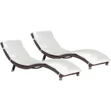 Garden Pleasure Caracas Sonnenliegen-Set 195 x 58 x 0 cm Braun