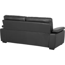 Beliani Sofa 3-Sitzer Vogar Kunstleder Schwarz