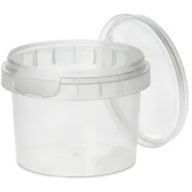 Papstar Starpak Feinkostbecher, PP rund 120 ml Ø 6,9 cm 5,1 cm transparent mit Originalitätsverschluss