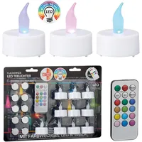 LED Teelicht"Farbwechsel", 10er Set m. Fernbedienung, 4cm