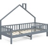 Hausbett Kinderbett Spielbett Noemi 90x200cm Anthrazit Rausfallschutz