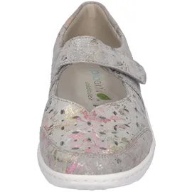 WALDLÄUFER HENNI Riemchenballerina, Keilabsatz, Halbschuh, Komfortschuh mit Perforation, Weite H grau 44,5 EU (10 UK)