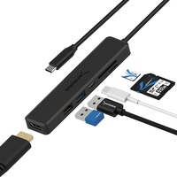Sabrent USB C hub, mit 4K HDMI, 60W USB-C PD ladegerät und SD/Micro SD kartenleser