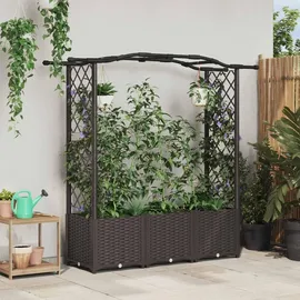 vidaXL Hochbeet mit Rankgitter und Dach 164 x 40 x 142 cm Braun