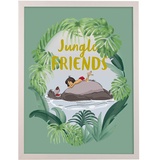 KOMAR Bilderrahmen Holz White mit Wandbild Jungle Book Friends als Set - Größe: 30x40 cm - Wandbild, Dekoration, Kinder