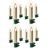 Krinner LED Kerzen, Lumix SuperLight Flame mit Fernbedienung, outdoor, metallic gold, 12Stück