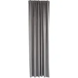 Homing blickdichter Vorhang Uni Gardine Grau einfarbig | abdunkelnd weich Akustikgardine Wohnzimmer Schlafzimmer Kinderzimmer | Dekostoff (1Stück) 245 x 140 cm(HxB)