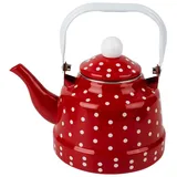 UPKOCH Emaille 1. 1L Teekessel: Edelstahl Retro Kaffeekanne Fu Tee Set Tea Pot Wasserkocher Wasserkessel Induktion Teekocher Vintage Wasserkanne Kanne für Weihnachten Gas und E- Herd Gasherd
