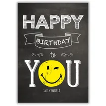 Bsb A4 Geburtstagskarte Frau & Mann in 21 x 29,7 cm - Karte Geburtstag mit Smiley-Motiv - liebevolle Karten zum Geburtstag Frau - kunstvolle Geburtstagskarte Mann - Geschenkkarte