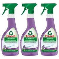 FROSCH 3x Frosch Lavendel Hygiene-Reiniger 500 ml Sprühflasche Spezialwaschmittel