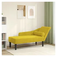 vidaXL Chaiselongue mit Kissen Gelb Samt