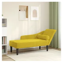 vidaXL Chaiselongue mit Kissen Gelb Samt
