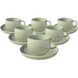 like. by Villeroy & Boch Perlemor Alga Espressotasse mit Untertassen 60 ml 6er Set - DS