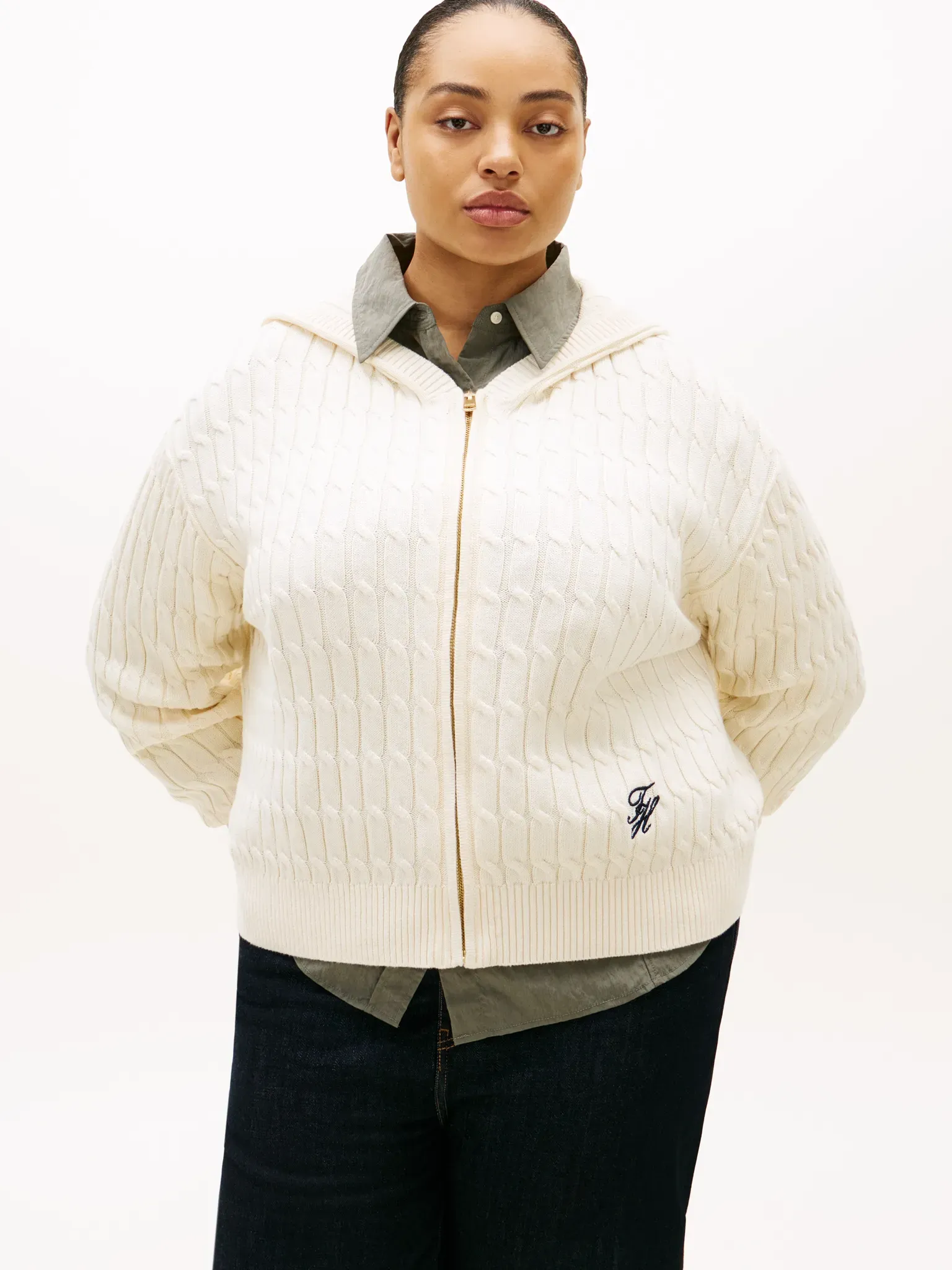 Kapuzenstrickjacke TOMMY HILFIGER CURVE 