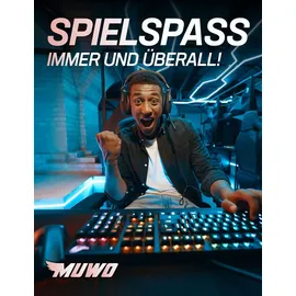 muwo "FusionX" E-Sports Gamingstuhl mit Fußstütze blau-Größe:Einheitsgröße