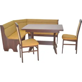 HOFMANN LIVING AND MORE Essgruppe »4tlg. Eckbankgruppe«, (Spar-Set, 4 tlg., 4tlg. Eckbankgruppe), Stühle montiert, gelb