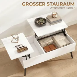 Homcom Couchtisch Weiß Spanplatte 50 x 58 x 100 cm