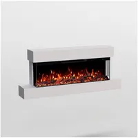 GF Core Elektrokamin Cobalt Wall Wandkamin mit 3D Feuer und Heizung (Thermostat), Elektrischer Kamin mit APP Steuerung, Heizleistung (900- 1800 W) weiß 36 cm