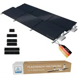 Solamount® | PV Flachdach Halterung ohne Bohren | Für 6 Module | Silber | Flachdach oder Bodenmontage | Einfache Montage