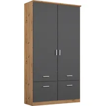 Rauch Bremen 91 x 199 x 58 cm grau/Eiche Artisan Nachbildung