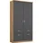91 x 199 x 58 cm grau/Eiche Artisan Nachbildung