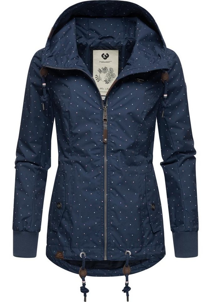Ragwear Outdoorjacke Danka Dots stylische Übergangsjacke mit großer Kapuze blau 5XL (50)