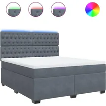 vidaXL Boxspringbett mit Matratze Dunkelgrau 180x200 cm Samt